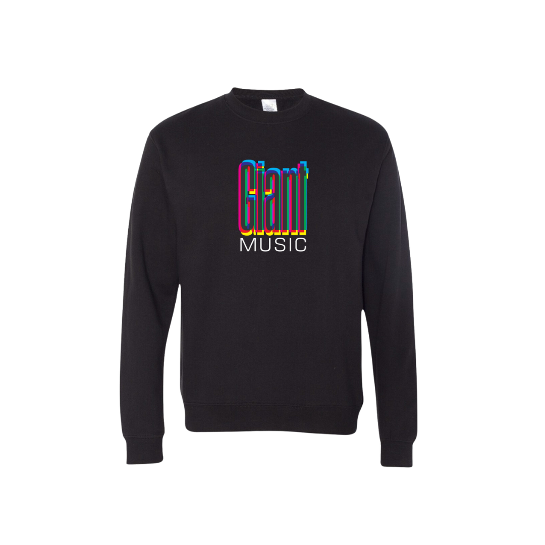 crewneck sweatshirt-black-"Giant Music"